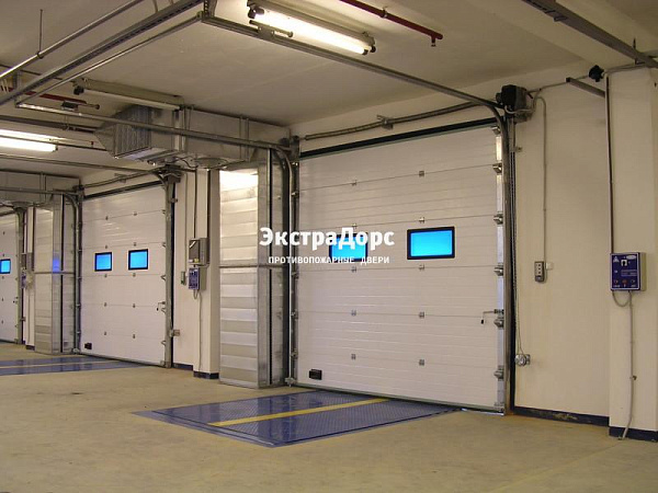 Подъемные автоматические противопожарные ворота с окнами в Красногорске  купить