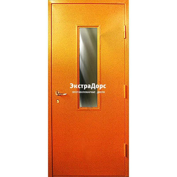 Противопожарная дверь анти-дым оранжевая со стеклом в Красногорске  купить
